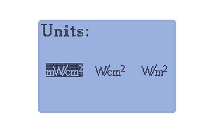 紫外線輻射照度計(jì)單位切換功能 紫外線輻射照度計(jì)單位切換功能